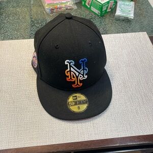 New Era Black and Multicolor Logo Cap